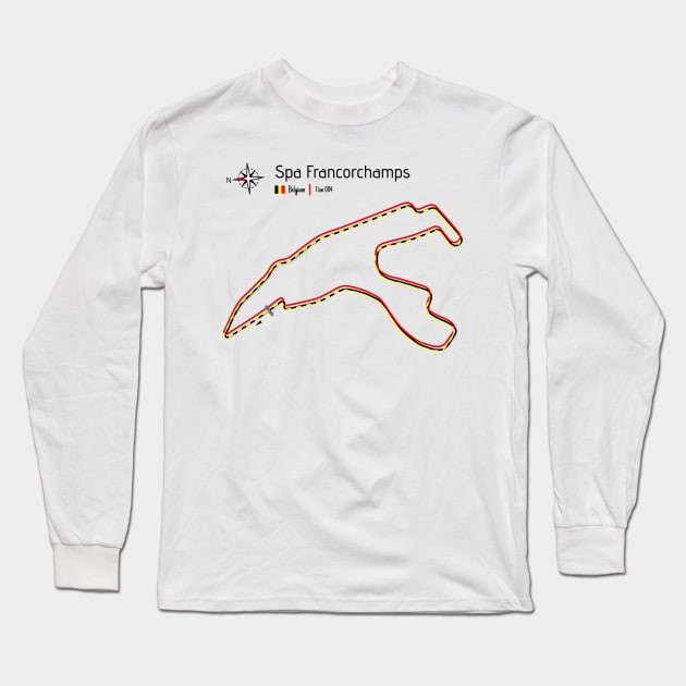 Racetrack - Spa Francorchamps Belgium Long Sleeve T-Shirt by Aurealis